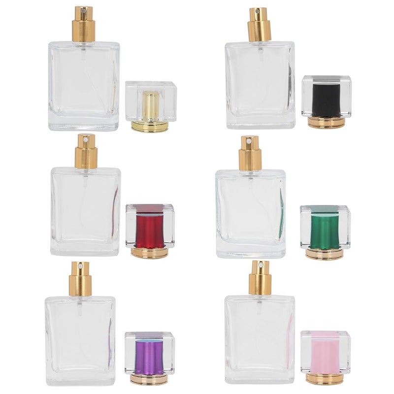 woobles 6Pcs Glass Refillable Spray Bottle, Empty Perfume Bottle Atomize Cosmetic for Travel or Home DIY (50ml) - Image 1